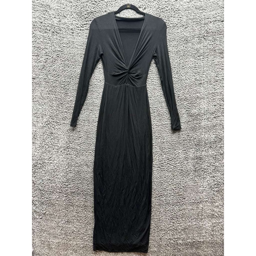 Favorite Daughter Anywhere Long Sleeve V-Neck Maxi‎ Dress Black Womens Size XS